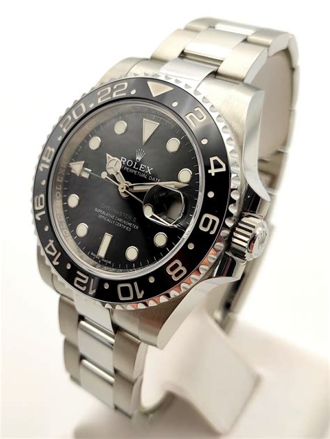 gmt rolex stainless black|gmt master 2 black bezel.